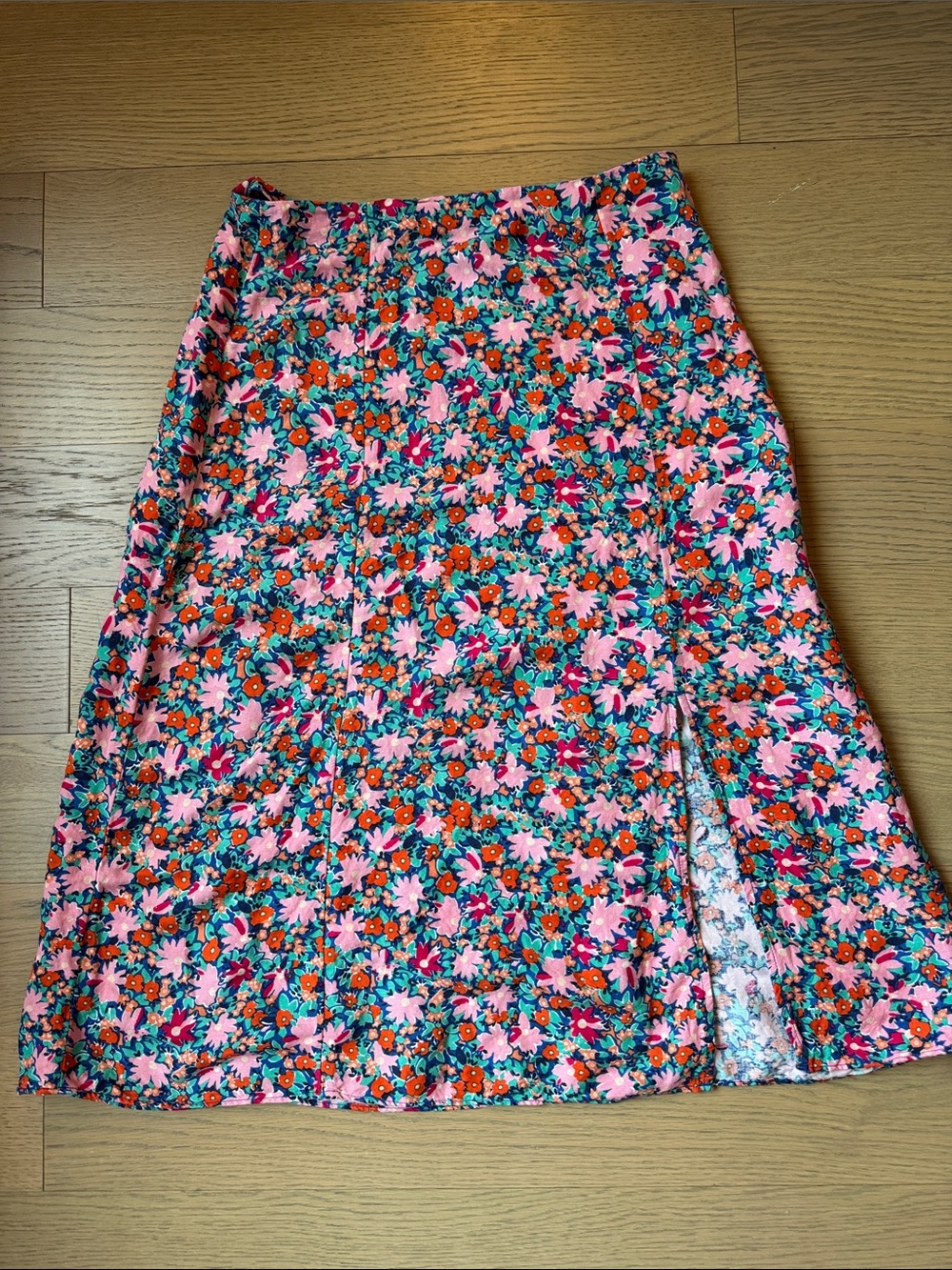 LOFT floral midi skirt